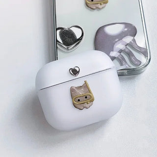 Cream Veil Pod Dot Glossy Hard AirPods Buds Pro 3 Live Case