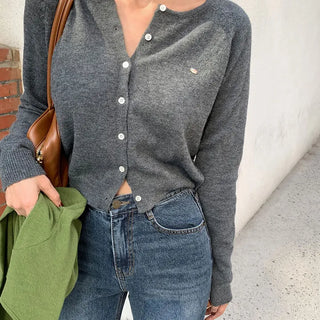 Wool raglan cardigan