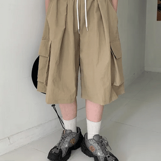 Elastic Waist Cargo Bermuda Shorts