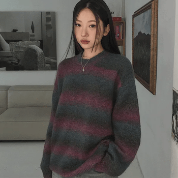 Hollow Mixed Oversized Knit