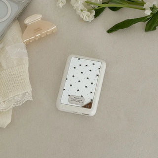 Small ribbon pattern MagSafe Mirror Power Bank 10,000mAh iPhone Wireless Charging