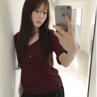 Nev 3-4 Sleeve Roll-up T-shirt