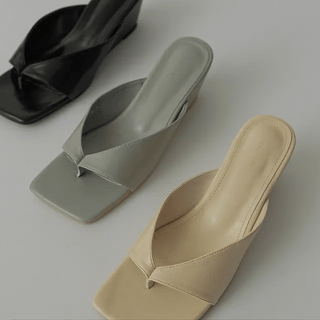 EEYU SQUARE TOE PLATFORM SANDALS Square Platform Flipflops