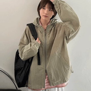 Duque Summer Nylon Hooded Over Wind Jumper
