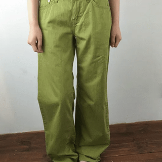 Desen Color Straight Cotton Pants