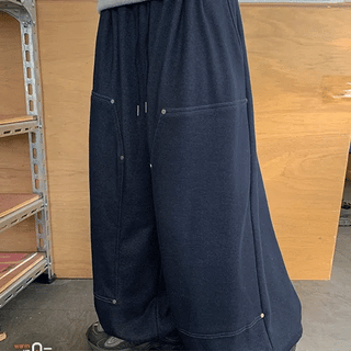 Laena Elastic String Mink Rivet Denim Jogger Pants