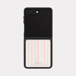 Soft pastel stripe Galaxy Zflip Fold 8 MagSafe Black Bumper Case