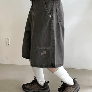 Pukibee Patch Dyed Bermuda Cotton Pants