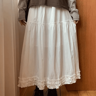Newken Frill Banding Long Skirt