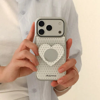 Basic Polka iPhone 18 Pro Galaxy MagSafe Silver Bumper Case