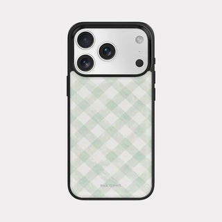Cotton Check iPhone 18 Pro Galaxy MagSafe Black Bumper Case