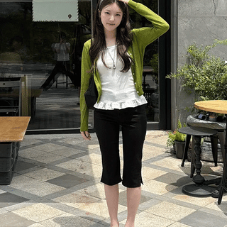 Kick Slit Summer Knee-Length Capri Pants