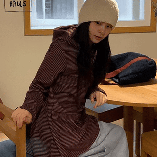 Tipperin Frill Stripe Fleece Hoodie