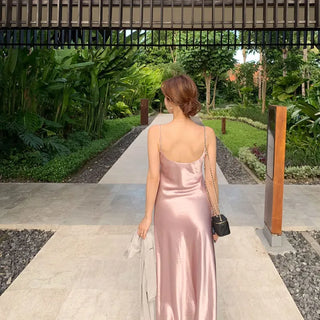 Glossy satin dress