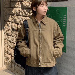 Telmu Cotton Pigment Trucker Over Jacket