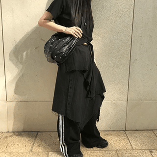 Knit Rose Unbalanced Skirt