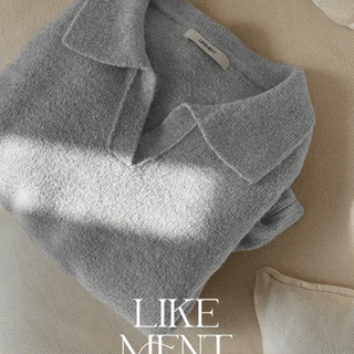 LIKEMENT Forte Alpaca Open Collar Knit