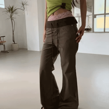 Loafer Elastic Low-Rise Bootcut Denim Pants