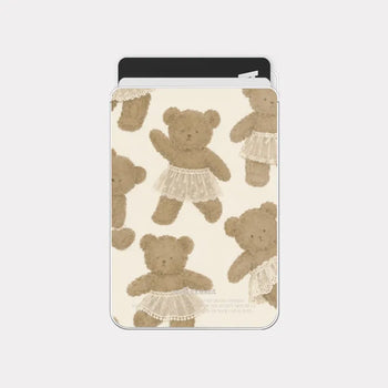 Dear Teddy MagSafe Clear Card Wallet Pocket Case