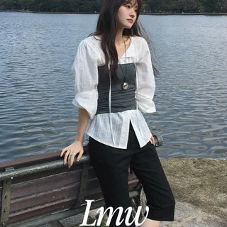 Vanilla Lace Strap Blouse