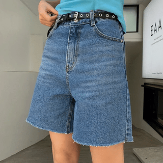 Stu Damaged Knee-length Denim Pants