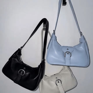Mini Belted Enamel Shoulder Bag  Belt Leather Leather Bag Mini Bag Y2K Teen Summer Bag Mini Bag Crossbody Bag Leather Bag Red Bag Summer Bag Shoulder Bag Vintage