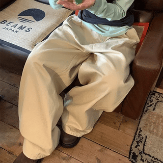Tsukio Pintuck Cotton Wide Pants