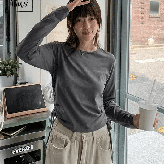 Sanne String Crop Long Sleeve Tee
