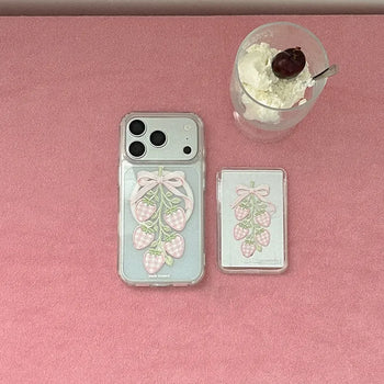 Strawberry Picnic MagSafe Card Transparent Wallet Pocket Case