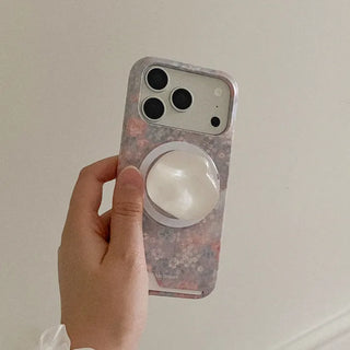 [Set] Romantic Garden MagSafe Card Holder Phone Case + Pebble Socket