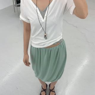 About Shirred 3/4 Boat Neck T-shirt