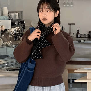 Kanmu Basic Color Round Knit