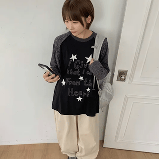 Stellin Star Color Block Raglan Long Sleeve Tee