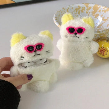 Pink Sunglasses Furry Kitty AirPods Case