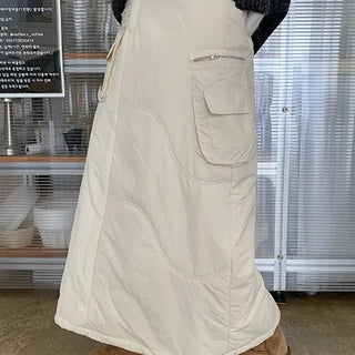 Leiden Banding String Cargo Padded Long Skirt