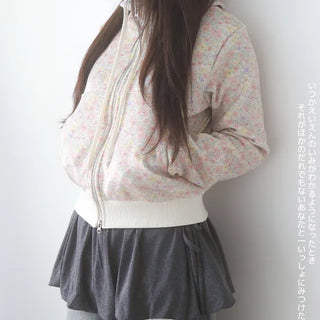 Flower Zip-up Hoodie