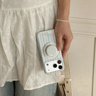 Soft pastel stripe iPhone MagSafe Grip Talk Holder Epoxy