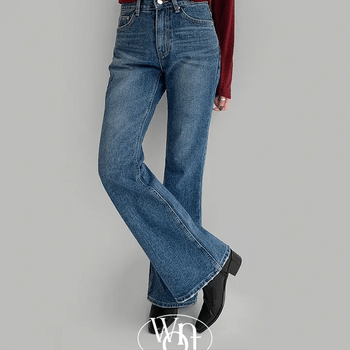 Raw Fleece-Lined Bootcut Denim