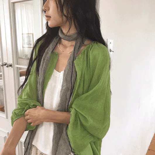 Kirina Loose Fit Balloon Sleeve Summer Blouse