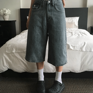 Back Pocket Western Bermuda Denim Pants