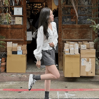 Ripple pintuck skirts pants half pants