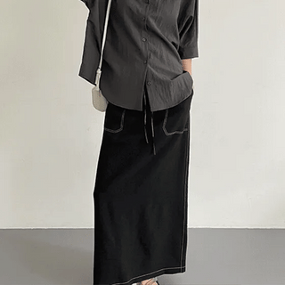 Nonoka Summer Stitch Elastic Banding Maxi Skirt