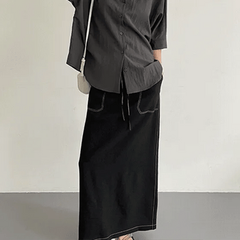 Nonoka Summer Stitch Elastic Banding Maxi Skirt