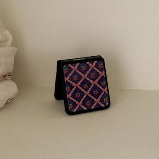 Vintage Cherry Pattern Galaxy Zflip Fold 8 Epoxy Black Bumper Case
