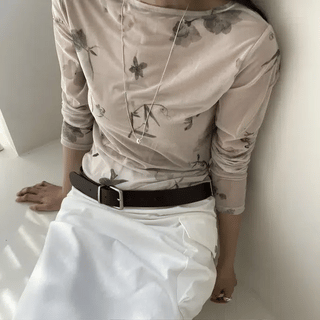 Sugar Lace Layered Print Long Sleeve T-shirt / Layered See-through Long Sleeve T-shirt Spring Y2K Delicate Fit