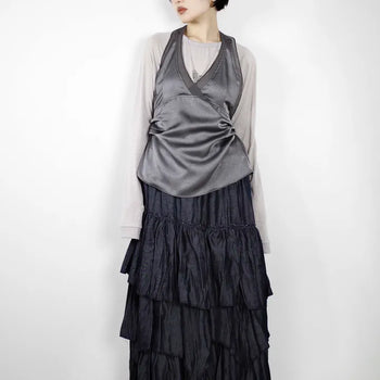 Voluminous denim skirt