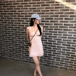 Amy Asymmetrical Frill Slip Dress