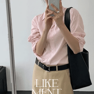 Tinted Summer Stripe Loose Fit Shirt
