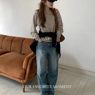 Moment Semi-Wide Denim Pants