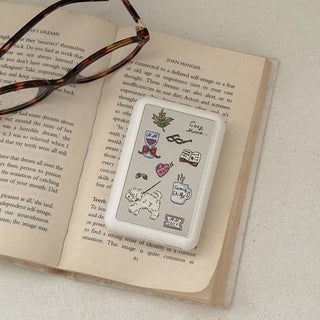 Cozy drawing pattern MagSafe Mirror Power Bank 10,000mAh iPhone Wireless Charging